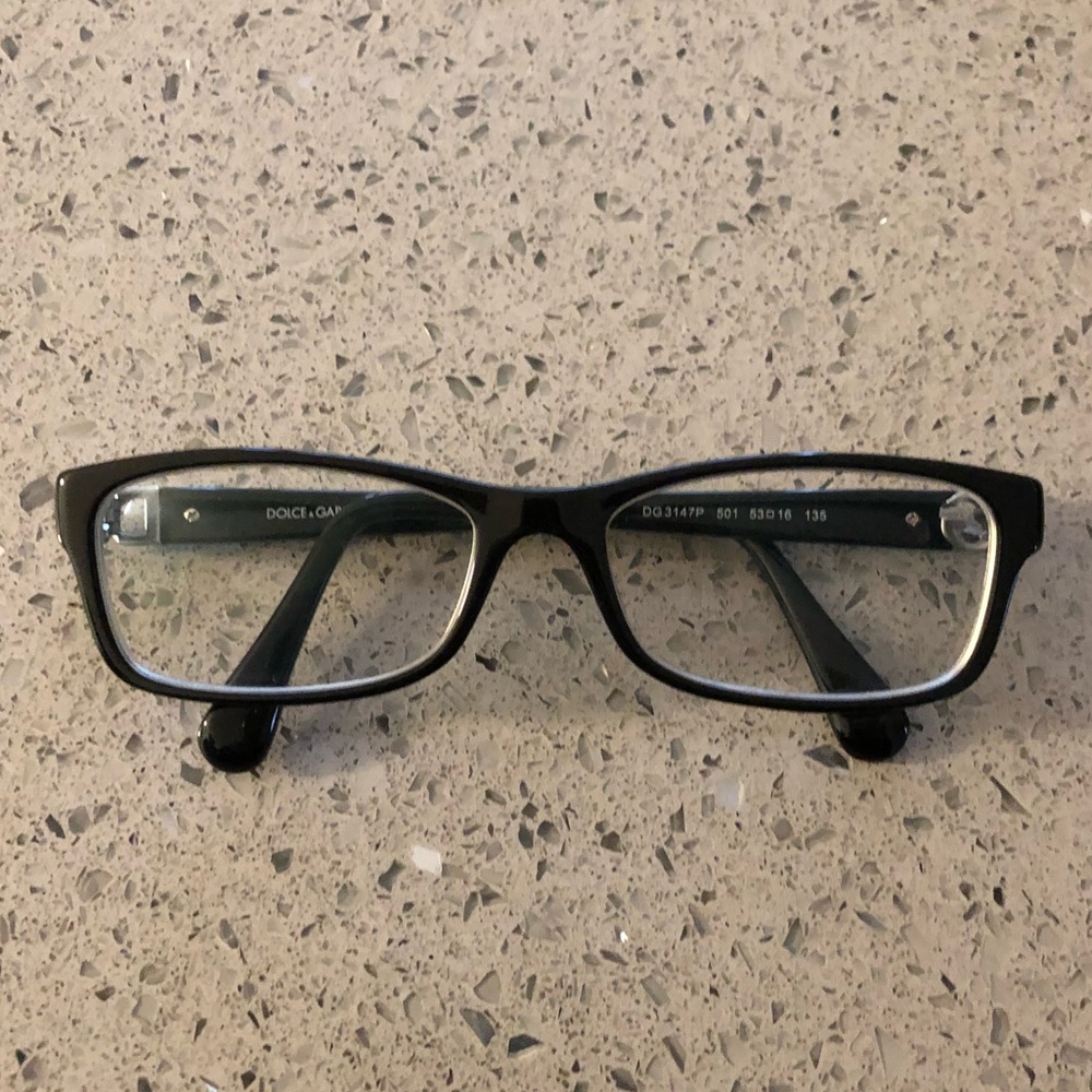 Dolce & Gabbana Black Plastic Glasses Frames